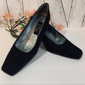 Stuart Weitzman Black Grosgrain Low Heeled Pumps